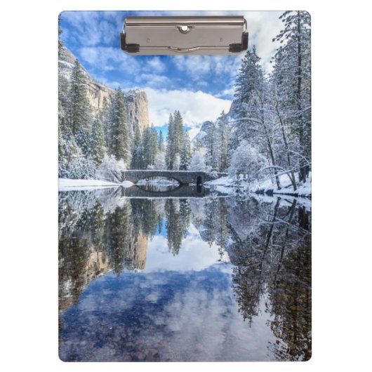 Winter-Reflexion bei Yosemite Klemmbrett (Vorderseite)