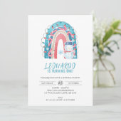 Winter-Regenbogen-Arch, Weihnachten 1. Geburtstag Einladung (Stehend Vorderseite)