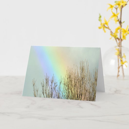 Winter-Regenbogen Karte (Gelbe Blume)