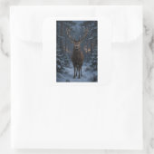 Winter Reh Wald Quadratischer Aufkleber (Tasche)