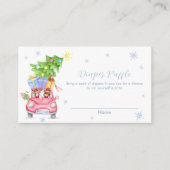Winter Reindeer Bear Diaper Raffle Baby Shower  Begleitkarte (Vorderseite)