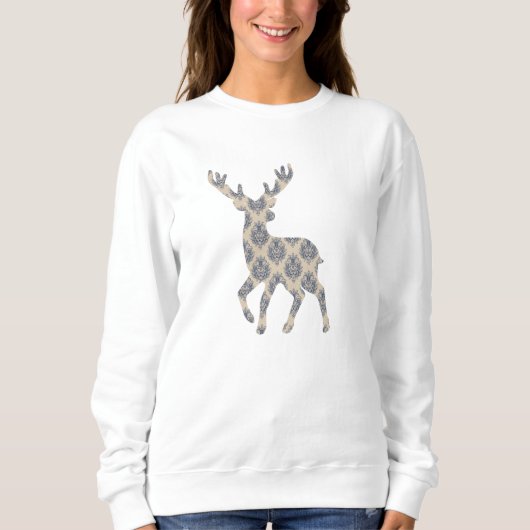 Winter Reindeer Chinoiserie Sweater Sweatshirt (Vorderseite)