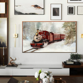 Winter-Reisezug-Druck | Samsung Frame TV Art Poster