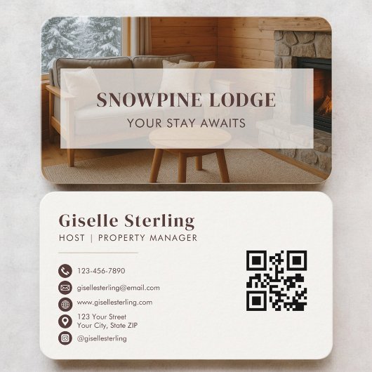 Winter Rental Property QR Code Visitenkarte