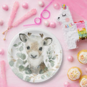 Winter Rentier Eucalyptus Gold Baby Dusche Party Pappteller (Party)