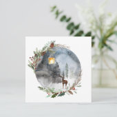 Winter Rentier Lantern Weihnachtsgrußkarten Karte (Stehend Vorderseite)