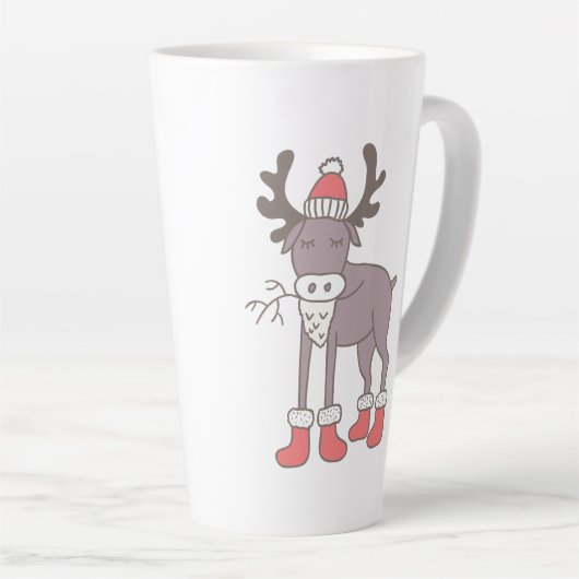 Winter Rentier Latte Tasse (Rechte Ecke)