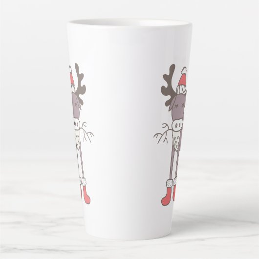 Winter Rentier Latte Tasse (Vorderseite)