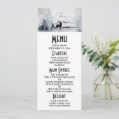 Winter Rentier Rustikale Hochzeit Einladung (Stehend Vorderseite)