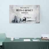 Winter Rentier Rustikale Hochzeit mit grauem Wasse Banner (Messeveranstaltung)