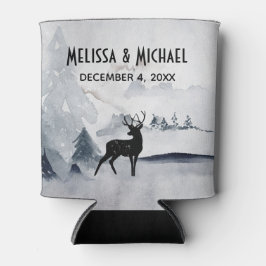 Winter Rentier Rustikale Hochzeit mit grauem Wasse Dosenkühler