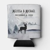 Winter Rentier Rustikale Hochzeit mit grauem Wasse Dosenkühler (Rückseite)