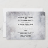 Winter Rentier Rustikale Hochzeit mit grauem Wasse Einladung (Rückseite)