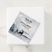 Winter Rentier Rustikale Hochzeit mit grauem Wasse Geschenkanhänger (Beispiel)