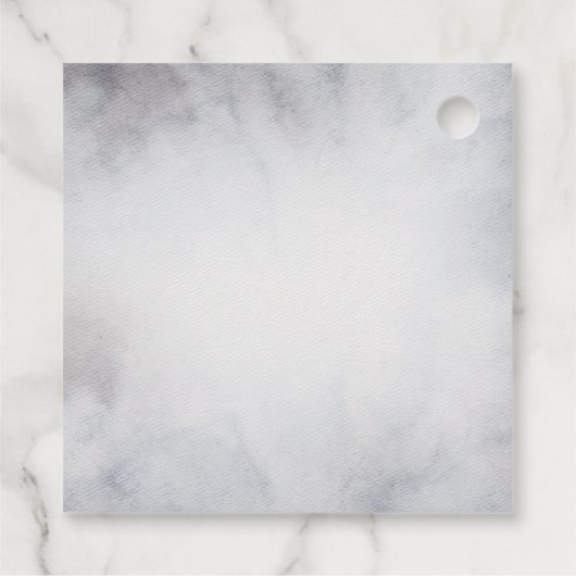 Winter Rentier Rustikale Hochzeit mit grauem Wasse Geschenkanhänger (Rückseite)