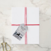 Winter Rentier Rustikale Hochzeit mit grauem Wasse Geschenkanhänger (Mit Garn)