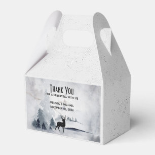 Winter Rentier Rustikale Hochzeit mit grauem Wasse Geschenkschachtel
