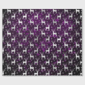 Winter Rentier & Schneeflocken Bokeh & Silberpfeif Geschenkpapier (Flach)