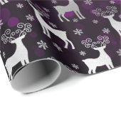 Winter Rentier & Schneeflocken Bokeh & Silberpfeif Geschenkpapier (Rolleneckpunkt)