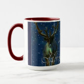Winter Rentier, Snow & Frohe Weihnachtsgestaltung Tasse (Links)