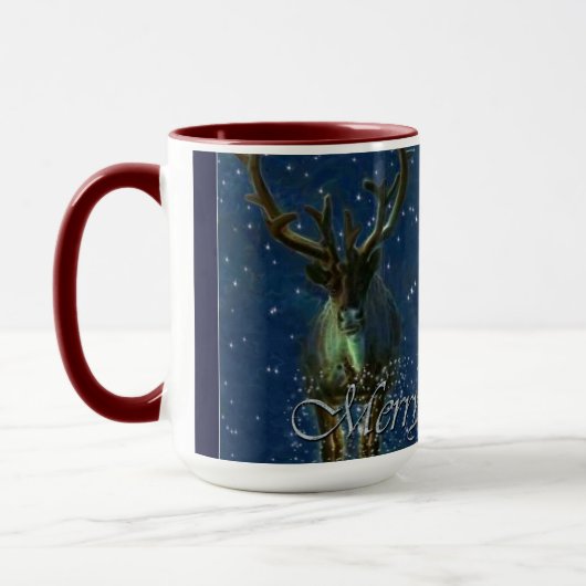 Winter Rentier, Snow & Frohe Weihnachtsgestaltung Tasse (Links)