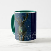 Winter Rentier, Snow & Frohe Weihnachtsgestaltung Tasse (Vorderseite Links)