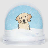 Winter Retriever Christmas Art Schneekugeln (Rückseite)