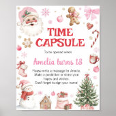Winter Retro Christmas Birthday Time Capsule Sign Poster (Vorne)