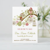 Winter Retro Owells Empfang Card Einladung (Stehend Vorderseite)