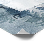 Winter Reverie | Blue Pine Wedding Willkommenszeic Poster (Ecke)