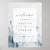 Winter Reverie | Blue Pine Wedding Willkommenszeic Poster (Vorne)