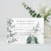 Winter Reverie Meal Choice RSVP Card (Stehend Vorderseite)