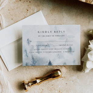 Winter Reverie Meal Choice RSVP Card Karte