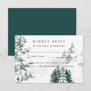 Winter Reverie Menüwahl RSVP-Karte RSVP Karte