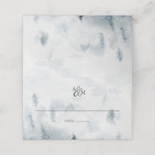 Winter Reverie Monogram Wedding Platzkarte (Außenseite Aufgefaltet)