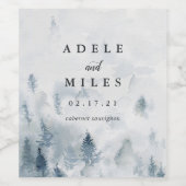 Winter Reverie | Personalisierte Hochzeit Weinetikett (Einzelnes Label)
