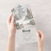 Winter Reverie Wedding All In One Einladung (Abreißen)