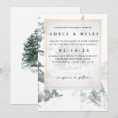 Winter Reverie Wedding Einladung (Vorne/Hinten)