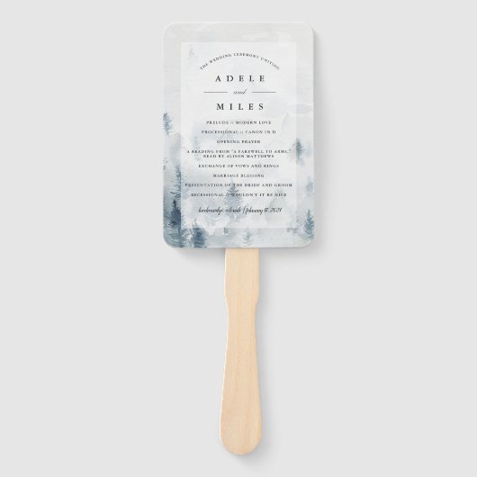 Winter Reverie Wedding Programm Fächer (Vorderseite)