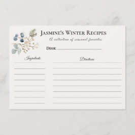 Winter-Rezeptkarte – Küchen-Stationery Ankündigung