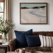 Winter River Cabin Landschaftsposter Poster