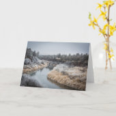 Winter River Greeting Card II (Blank) Karte (Gelbe Blume)