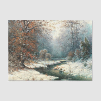 Winter River Landschaft, Decoupage Seidenpapier