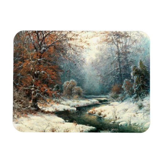 Winter River Landschaft Magnet (Horizontal)