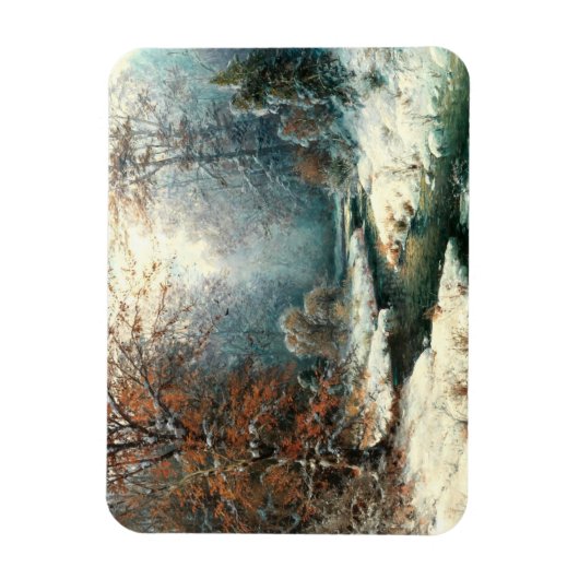 Winter River Landschaft Magnet (Vertikal)