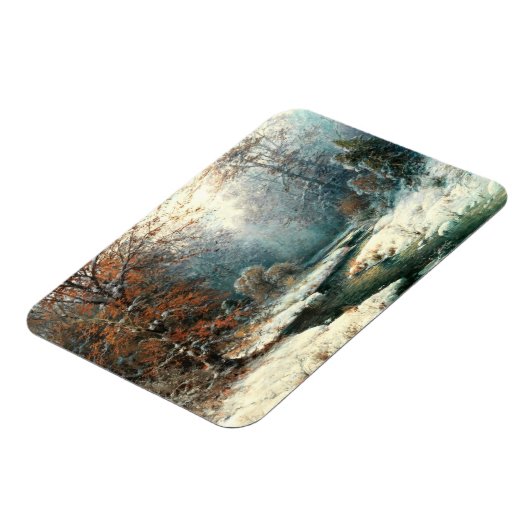 Winter River Landschaft Magnet (Linke Seite)