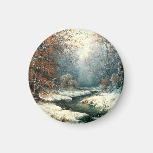 Winter River Landschaft, Magnet