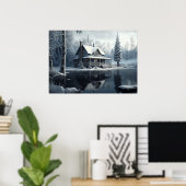 Winter River Landschaft Poster (Heimbüro)