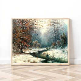 Winter River Landschaft Poster
