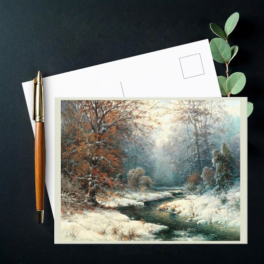 Winter River Landschaft Postkarte